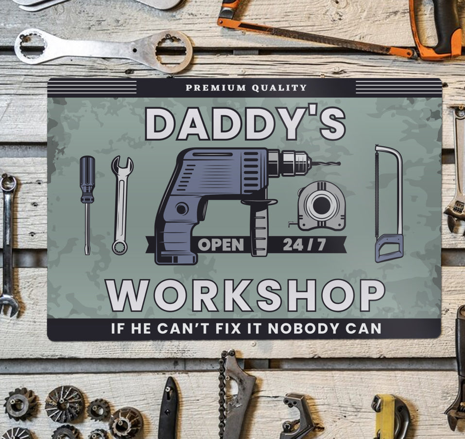 Personalised Workshop Metal Sign