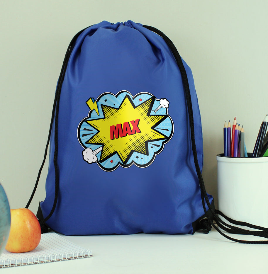 Personalised Superhero Blue Kit Bag