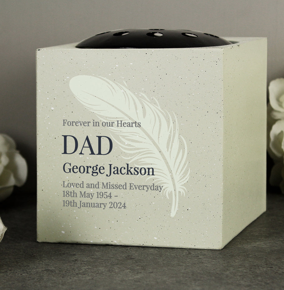 Personalised Feather Memorial Vase