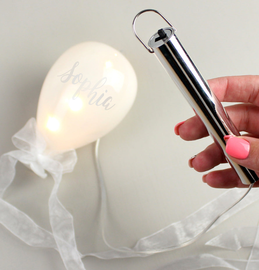 Personalised Message LED Hanging Glass Balloon
