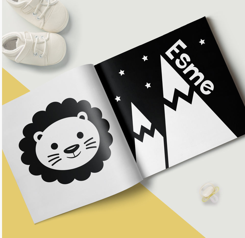 Personalised High Contrast Black and White Baby Book