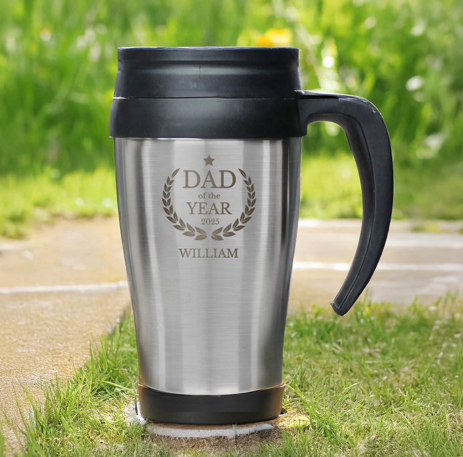 Personalised Dad of The Year Travel Mug
