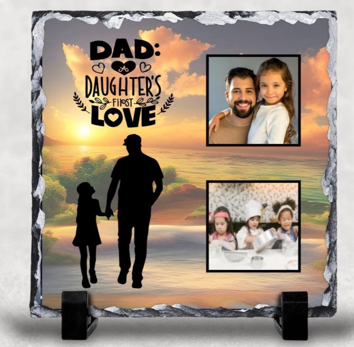 Dad A Daughters First Love Photo Slate 20x20cm