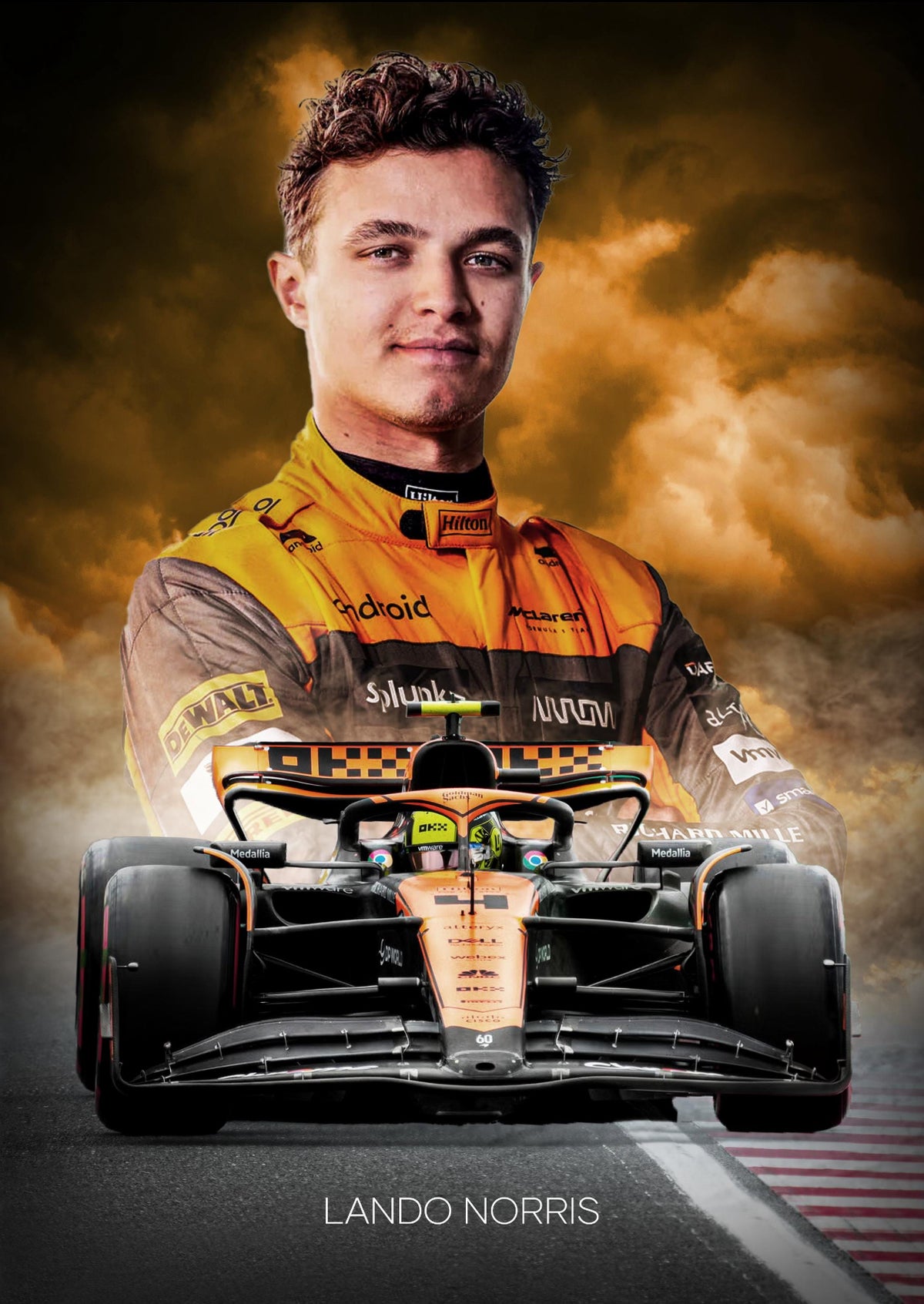 Lando Norris A4 Canvas