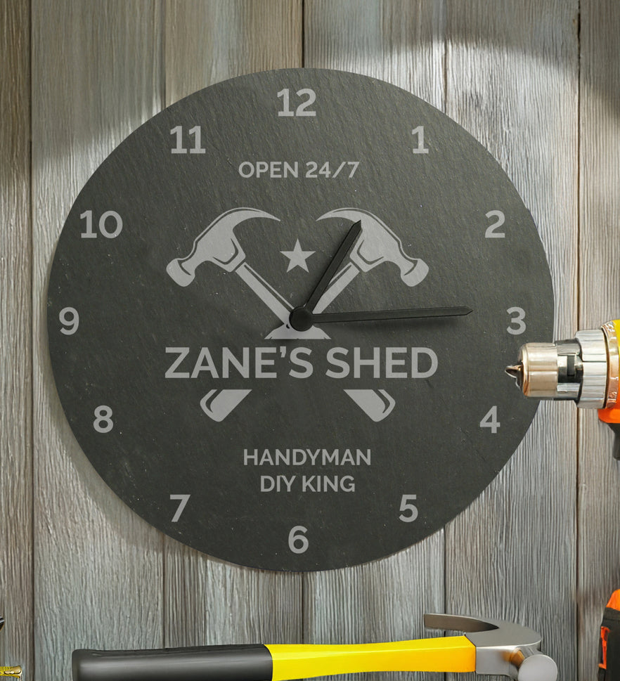 Personalised Tools Slate Clock