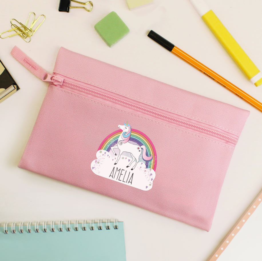 Personalised Unicorn Pink Pencil Case