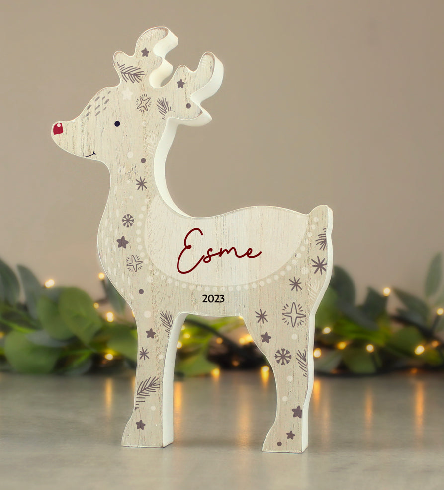 Personalised Red Nosed Reindeer Ornament