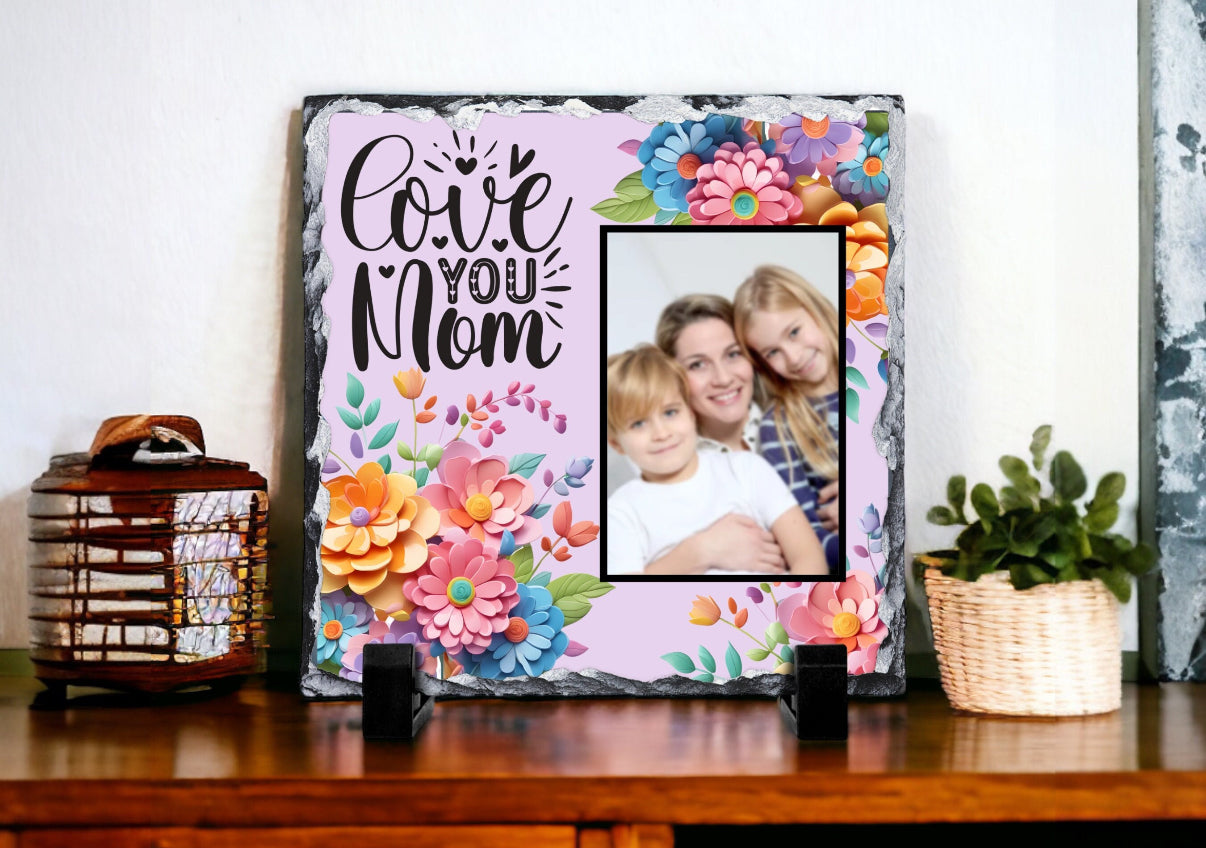Love You Mom 20x20cm Slate