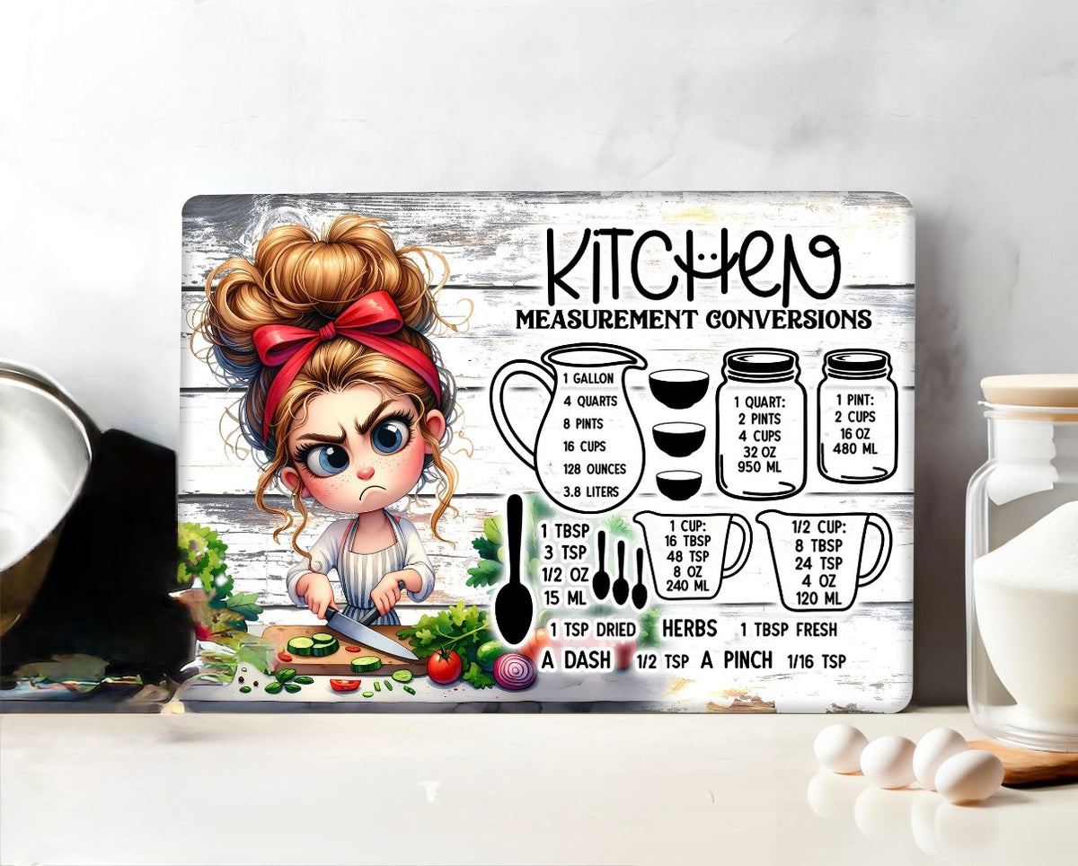 Kitchen Measurement Conversion Glass Chopping Board