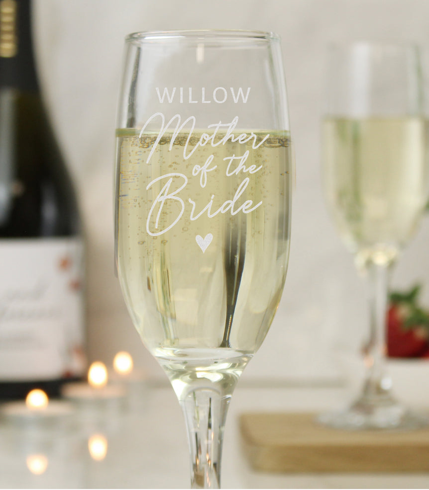 Personalised Mother of the Bride Flute Glass
