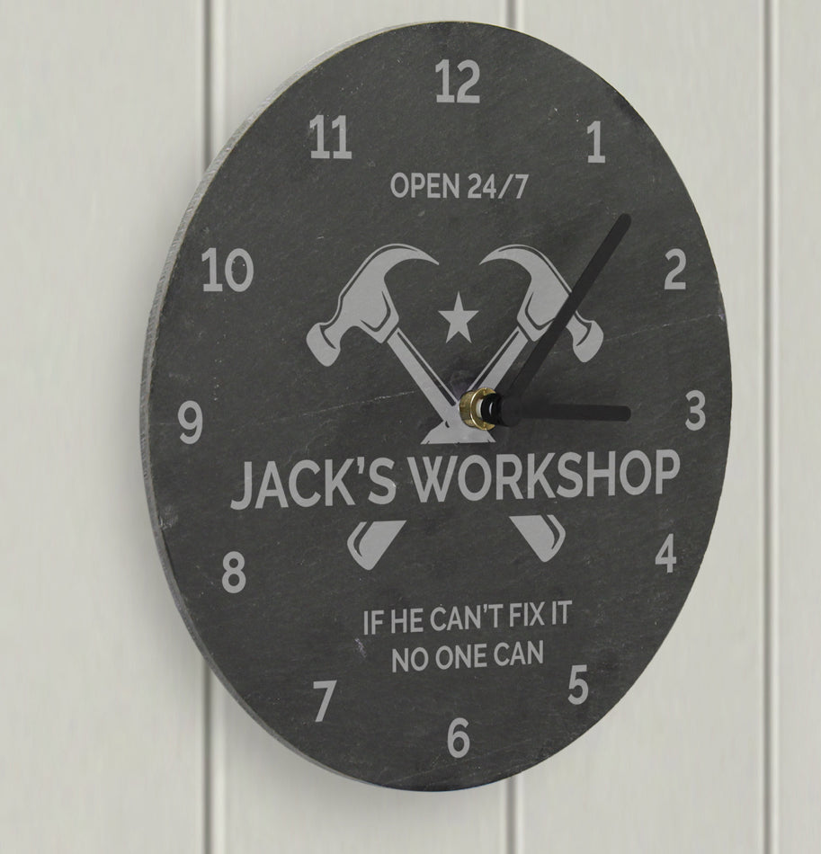 Personalised Tools Slate Clock