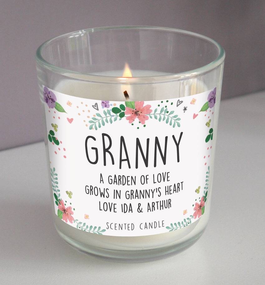 Personalised Floral Scented Jar Candle