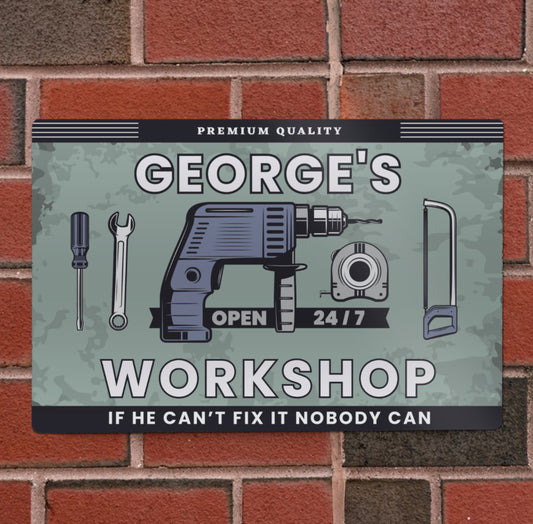 Personalised Workshop Metal Sign