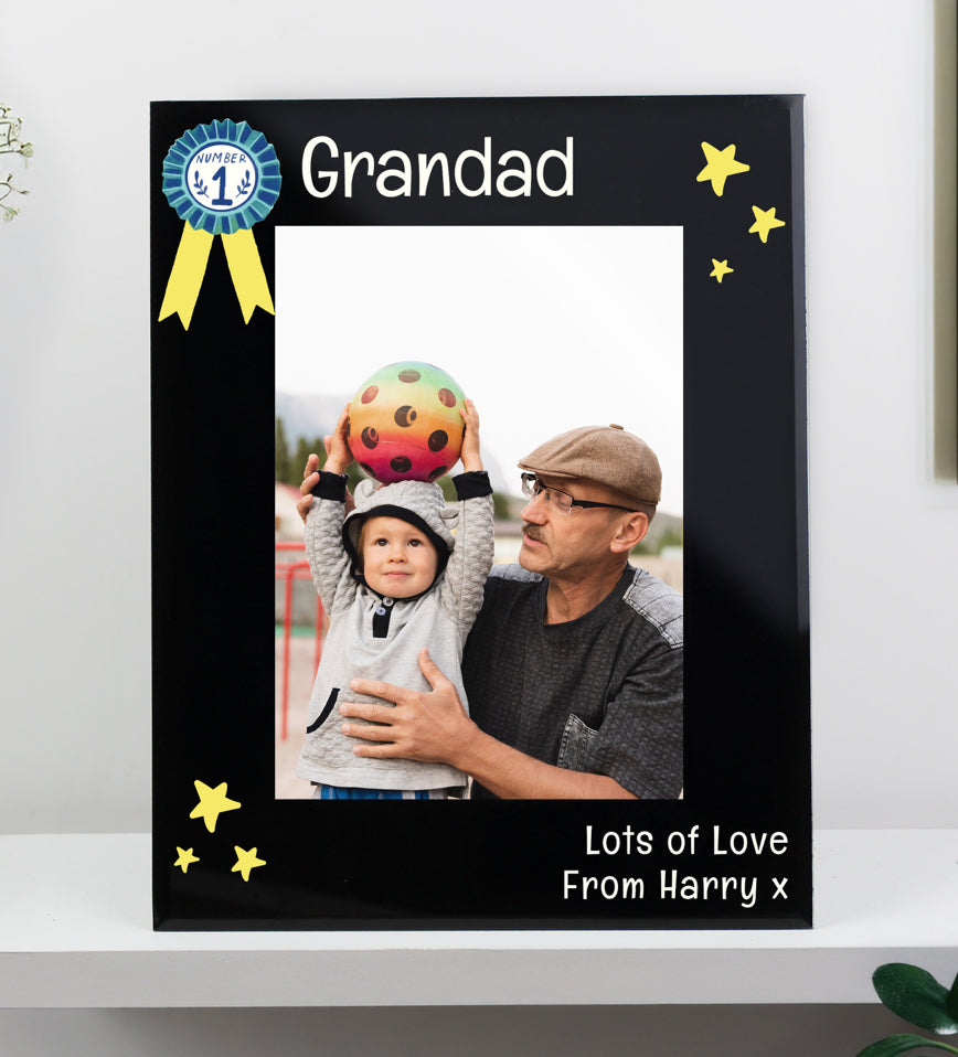 Personalised No.1 Black Glass 5x7 Frame