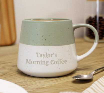 Personalised Green Speckled Ceramic Mug