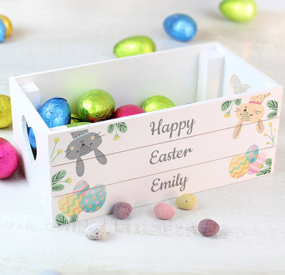 Personalised Easter Egg Hunt Small Wooden Crate