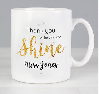 Personalised Shine Teacher Mug