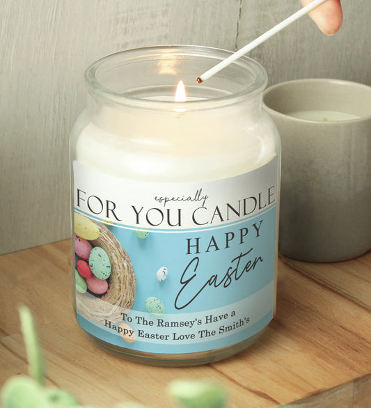 Personalised Happy Easter Large Scented Candle Jar