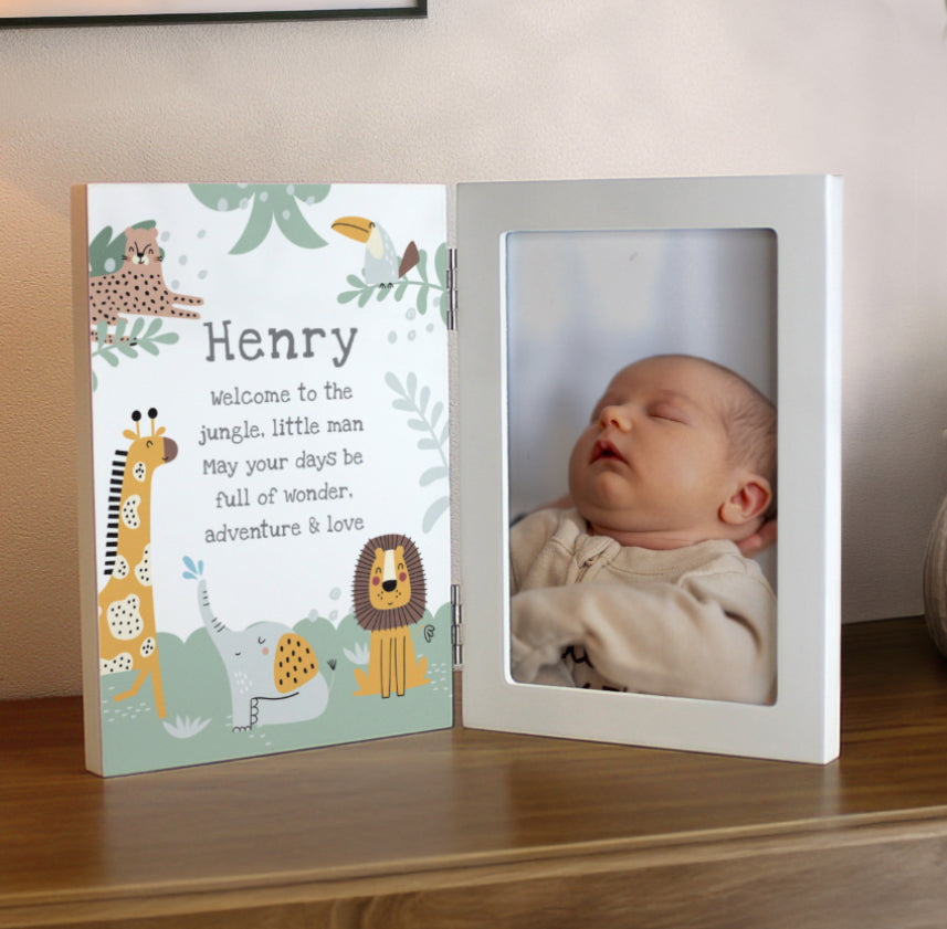 Personalised Animals Wooden Hinged 6x4 Photo Frame
