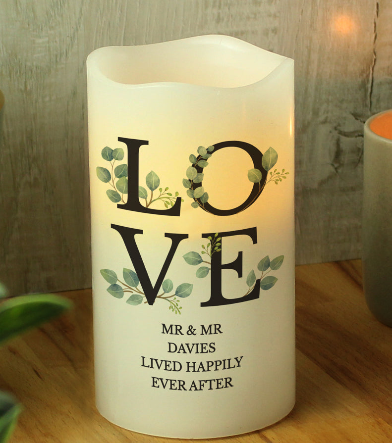 Personalised LOVE LED Candle