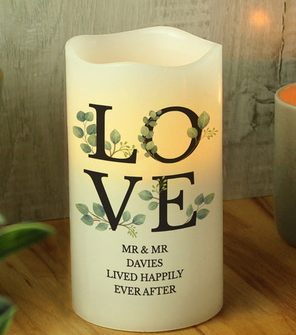 Personalised LOVE LED Candle