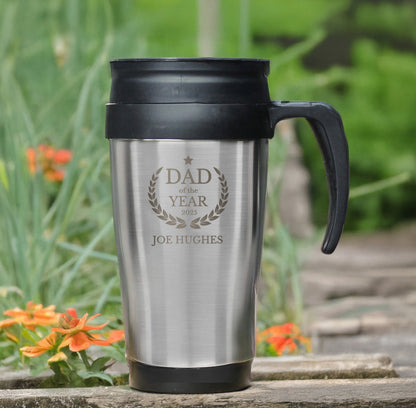 Personalised Dad of The Year Travel Mug