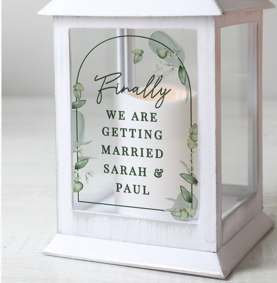 Personalised Botanical Wedding Lantern