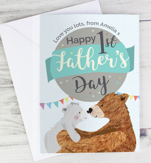 Personalised 1st Father's Day Daddy Bear Card