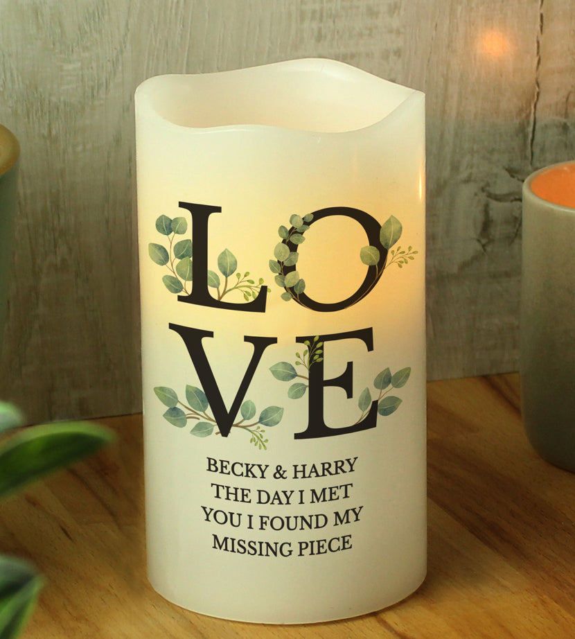 Personalised LOVE LED Candle