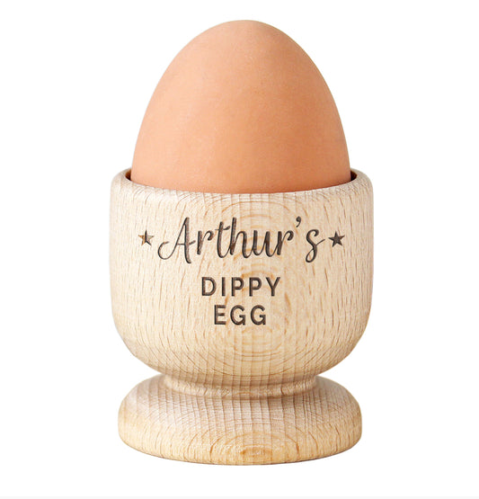Personalised Stars Wooden Egg Cup