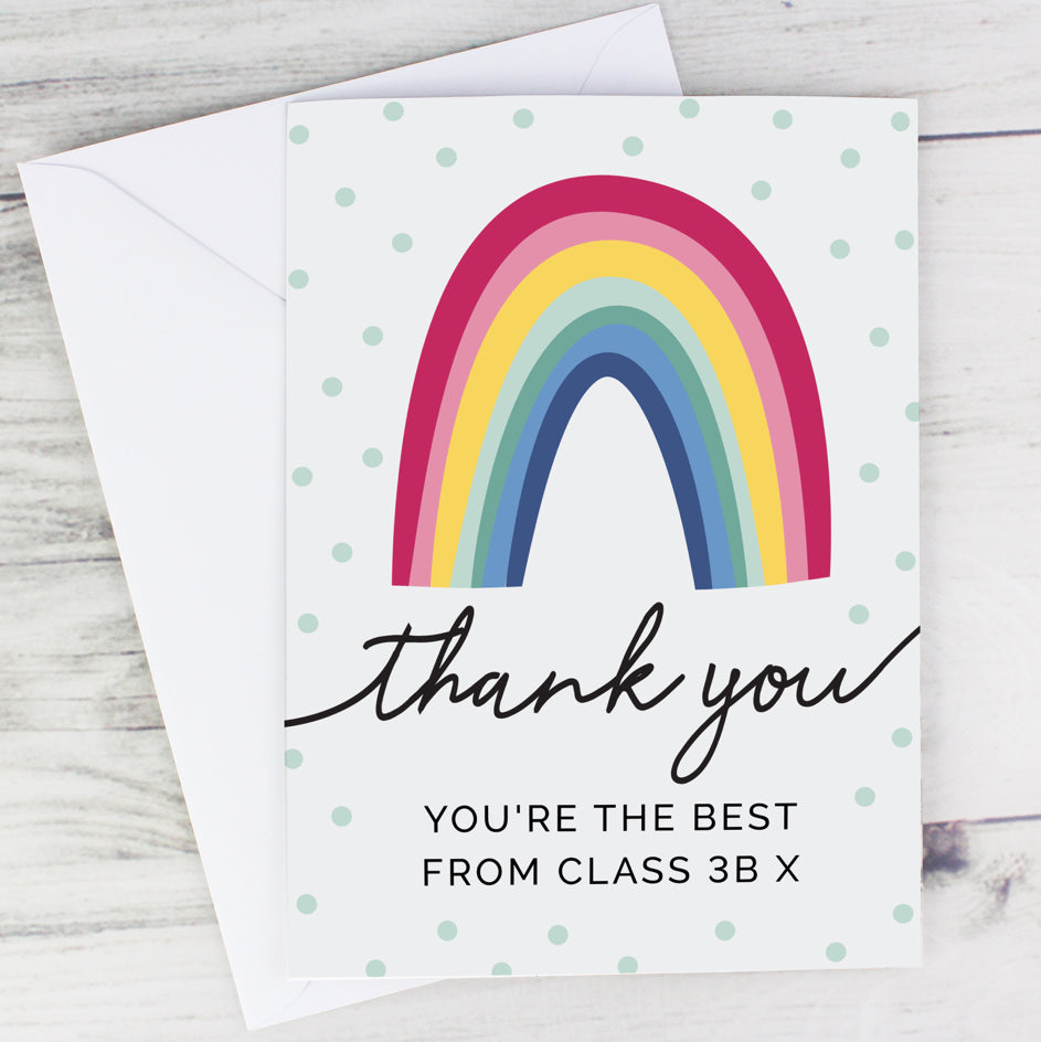 Personalised Rainbow Thank You Card