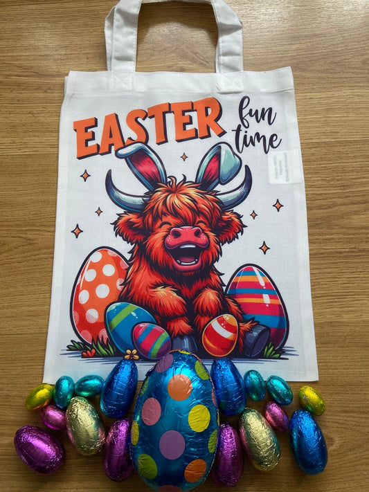 Highland Cow Easter Egg Hunt Bag