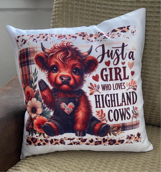 Just A Girl Who Loves Highland Cows Cushion