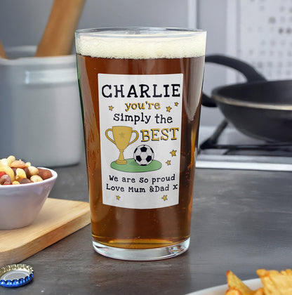Personalised Simply The Best Beer Glass