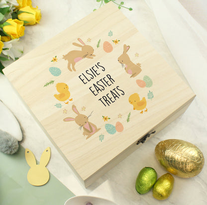Personalised Easter Bunny Wooden Treat Box