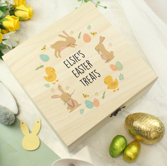 Personalised Easter Bunny Wooden Treat Box