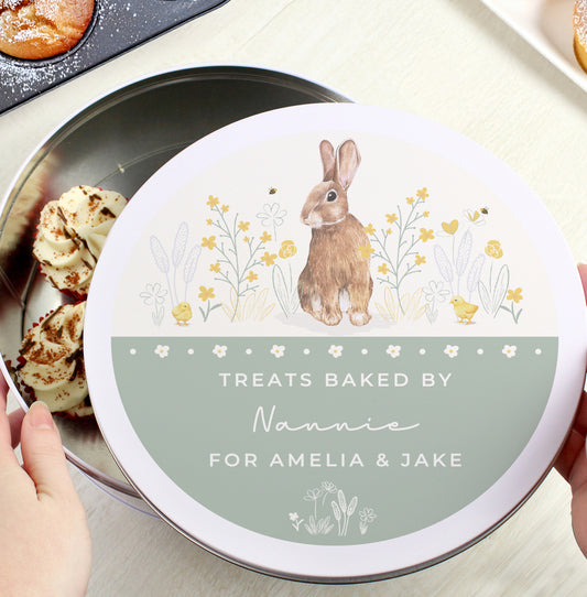 Personalised Spring Bunny Cake Tin