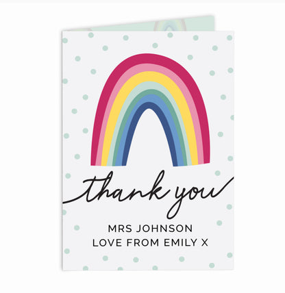 Personalised Rainbow Thank You Card