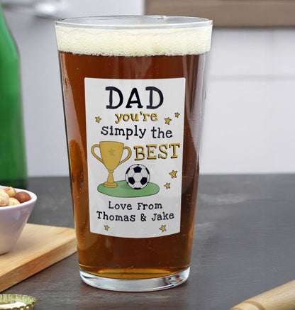 Personalised Simply The Best Beer Glass