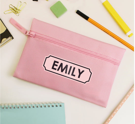 Personalised Pink Pencil Case