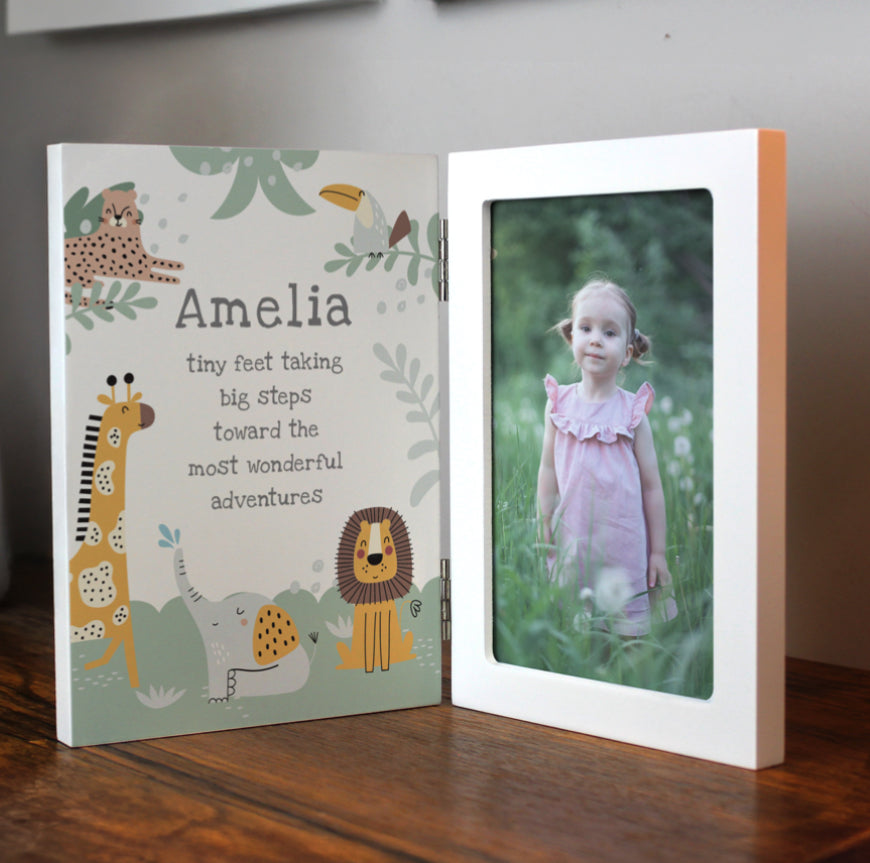 Personalised Animals Wooden Hinged 6x4 Photo Frame