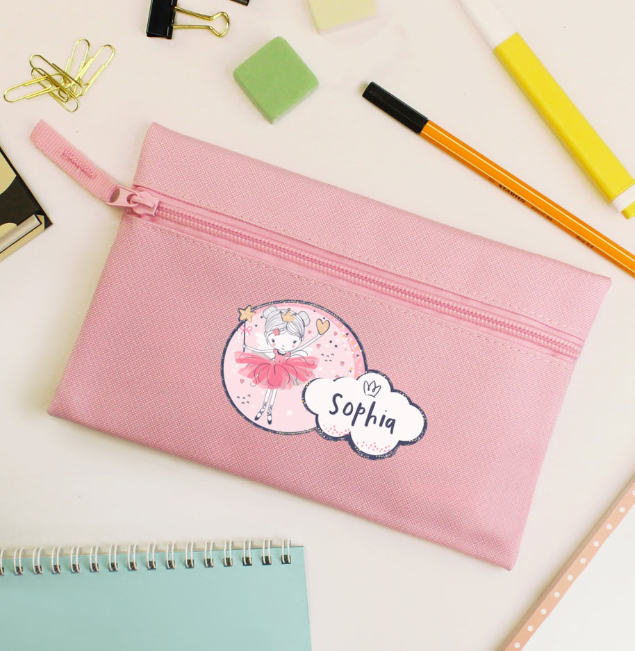 Personalised Fairy Princess Pink Pencil Case