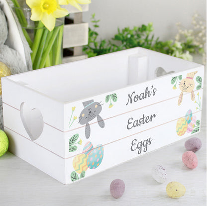 Personalised Easter Egg Hunt Small Wooden Crate