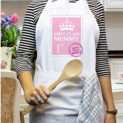 Personalised Pink 1st Class Apron
