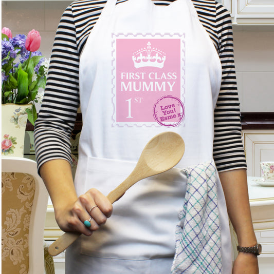 Personalised Pink 1st Class Apron