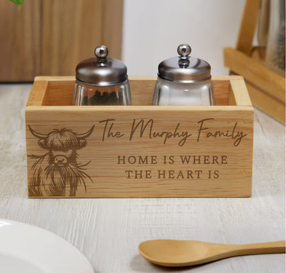 Personalised Highland Cow Mini Wooden Storage Crate