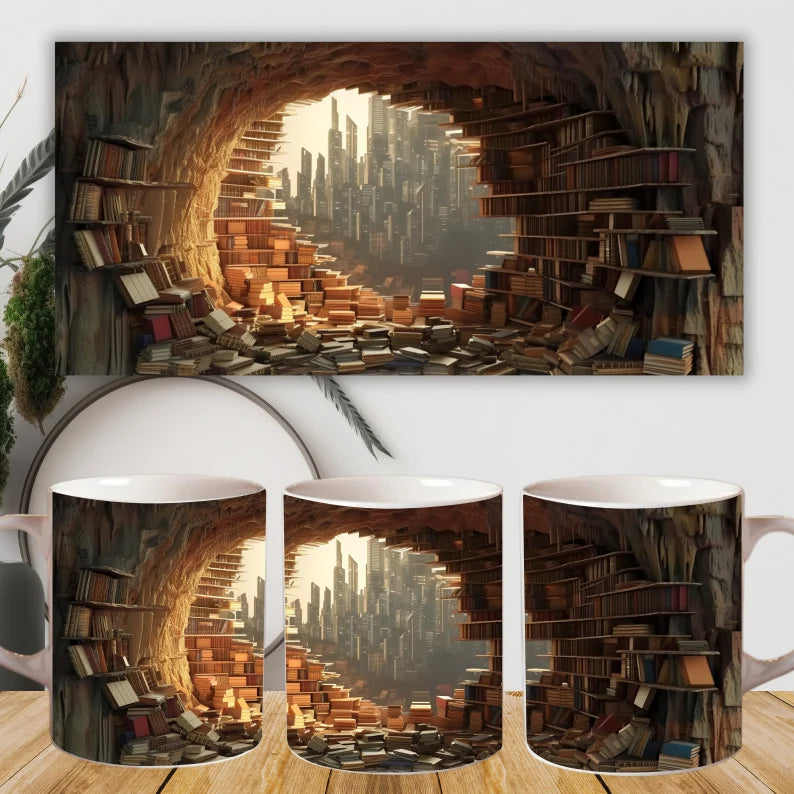 3D Book Design Mug