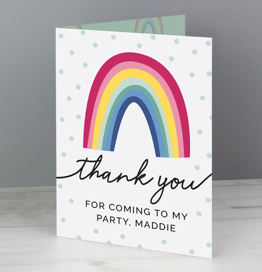 Personalised Rainbow Thank You Card