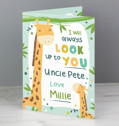 Personalised Look Up To You Giraffe Card
