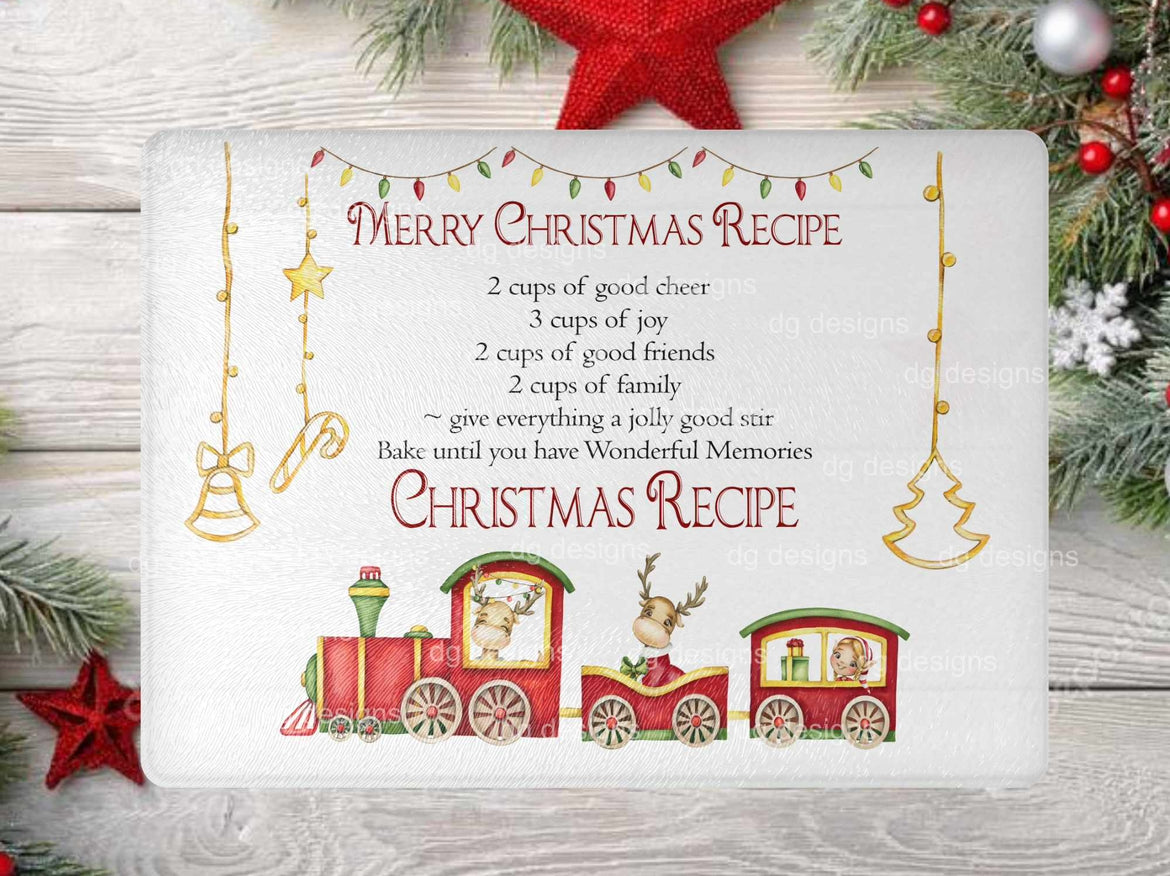 Merry Christmas Recipe Chopping Board